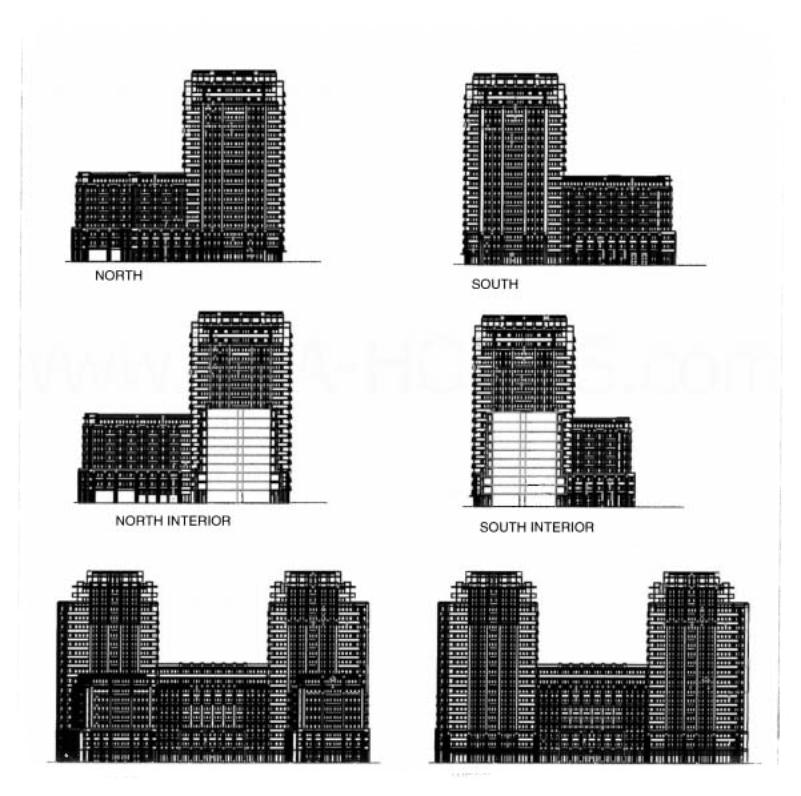 North South West & East Elevations